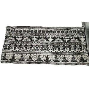 Rachel Zoe Black White Skull Witches Ghosts Gothic Cotton Pillow Cover 29x13